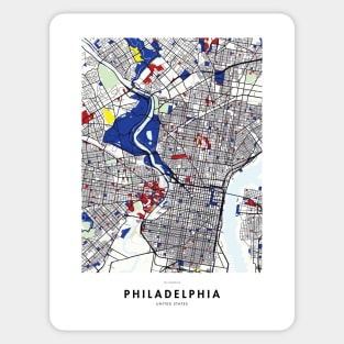 Philadelphia (United States) Map x Piet Mondrian Sticker